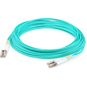 AddOn 31m LC to LC Aqua OM4 Duplex LSZH Fiber Patch Cable