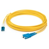 AddOn 17m SC to LC Yellow OS2 Duplex OFNP (Plenum-Rated) SMF Fiber Patch Cable