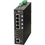 Omnitron Systems RuggedNet Managed Ruggedized Industrial Gigabit, 2xSM LC, RJ-45, Ethernet Fiber Switch