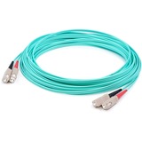 AddOn 39m SC to SC Aqua OM4 Duplex OFNR (Riser-Rated) Fiber Patch Cable
