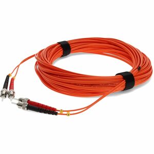 AddOn 30m ST to ST Orange OM1 Duplex OFNR (Riser-Rated) MMF Fiber Patch Cable