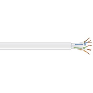 Black Box CAT5e 100-MHz Solid Bulk Cable - 1000 ft Category 5e Network Cable for Network Device - First End: Bare Wire - Second End: Bare Wire - CM - 24 AWG - White - 1 Each