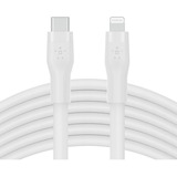 Belkin USB-C Cable with Lightning Connector - 6.56 ft Lightning/USB-C Data Transfer Cable for iPhone, iPad, iPod, iPad Pro, iPad Air, iPad mini - First End: 1 x USB Type C - Male - Second End: 1 x Lightning - Male - MFI - White