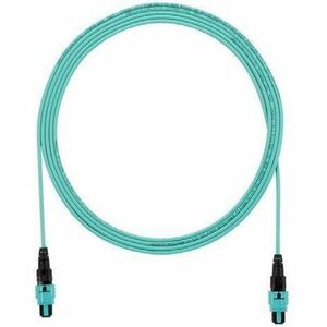 Panduit PanNet Fiber Optic Network Cable - 33 ft Fiber Optic Network Cable for Network Device - First End: 1 x PanMPO Network - Male - Second End: 1 x PanMPO Network - Male - Plenum, OFNP - 50/125 &micro;m - Aqua
