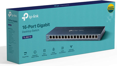 [21TPLinkTL-SG116] TP-Link 16-Port Gigabit Desktop Network Switch