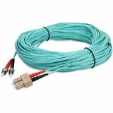 AddOn 40m ST to SC Aqua OM3 Duplex OFNR (Riser-Rated) Fiber Patch Cable