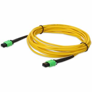 AddOn 1m MPO/APC to MPO/APC Yellow OS2 OFNR (Riser-Rated) 12-Strand SMF Fiber Patch Cable