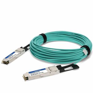 AddOn Cisco® QSFP-40G-SR4 to Dell® 407-BBOI Compatible TAA Compliant 40GBase-AOC QSFP+ to QSFP+ Direct Attach Cable (850nm, MMF, 25m)