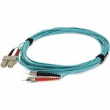 AddOn 4m ST to SC Aqua OM4 Duplex OFNR (Riser-Rated) Fiber Patch Cable