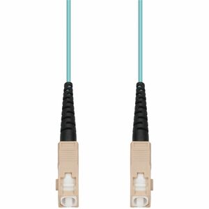 AddOn 15m SC to SC Aqua OM4 Simplex OFNP (Plenum-Rated) Fiber Patch Cable