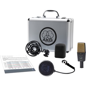 AKG C414 XLII Wired Condenser Microphone - 20 Hz to 20 kHz - Cardioid, Wide-cardioid, Hyper-cardioid, Omni-directional, Bi-directional - Shock Mount - XLR