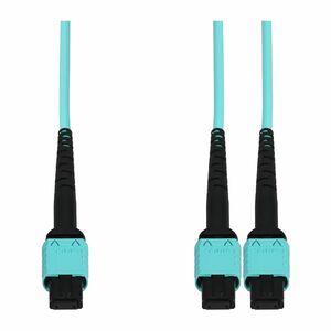 AddOn 30m MPO/UPC to 2xMPO/UPC Aqua OM4 OFNP (Plenum-Rated) 16-Strand Fiber Fanout Cable