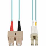 AddOn 7m SC to LC Aqua OM4 Duplex OFNR (Riser-Rated) TAA Fiber Patch Cable