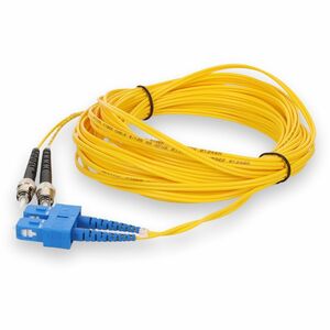 AddOn 9m ST to SC Yellow OS2 Duplex OFNR (Riser-Rated) SMF Fiber Patch Cable