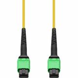AddOn 15m MPO/APC to MPO/APC Yellow OS2 OFNR (Riser-Rated) 12-Strand SMF Fiber Patch Cable