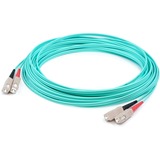 AddOn 58m SC to SC Aqua OM4 Duplex OFNP (Plenum-Rated) Fiber Patch Cable