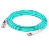 AddOn 79m SC to LC Aqua OM4 Duplex OFNP (Plenum-Rated) Fiber Patch Cable