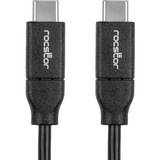 Rocstor USB-C Charging Cable Up to 240W Power Delivery - Charge and Sync - 9.84 ft USB-C Data Transfer Cable for Notebook, MacBook, MacBook Air, MacBook Pro, Chromebook, Mobile Phone, Wall Charger, Docking Station - First End: 1 x 24-pin USB 3.1 Type C - Male - Second End: 1 x 24-pin USB 3.1 Type C - Male - 480 Mbit/s - Shielding - Nickel Plated Connector - 24/26 AWG - White - 1