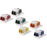 Panduit Fiber Optic Duplex Network Adapter - 2 x LC Network Female - Red, Off White - 1