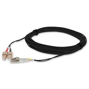 AddOn 2m SC to LC Black OM4 Duplex OFNR (Riser-Rated) Fiber Patch Cable