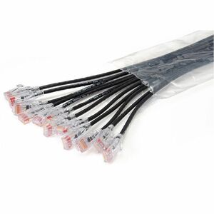 Ortronics EZ Patch Flat Pack Reduced Diameter CAT6 5ft, 24 Pack, Black