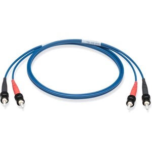 Black Box Fiber Optic Duplex Patch Network Cable - 3.20 ft Fiber Optic Network Cable for Network Device - First End: 2 x ST Network - Male - Second End: 2 x ST Network - Male - 1 Gbit/s - Patch Cable - OFNR - Blue - TAA Compliant