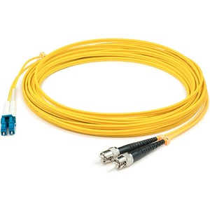 AddOn 38m ST to LC Yellow OS2 Duplex OFNP (Plenum-Rated) SMF Fiber Patch Cable
