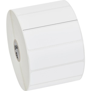 Zebra Z-Perform 2000D Thermal Label - 3" Width x 1" Length - Permanent Adhesive - Direct Thermal - White - Paper, Acrylic - Perforated - 2340 / Roll - 6 Roll