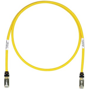 Panduit Category 6a Network Patch Cable - 15 ft Category 6a Network Cable for Network Device - First End: 1 x RJ-45 Network - Male - Second End: 1 x RJ-45 Network - Male - Patch Cable - Shielding - Gold Plated Contact - Yellow - 1