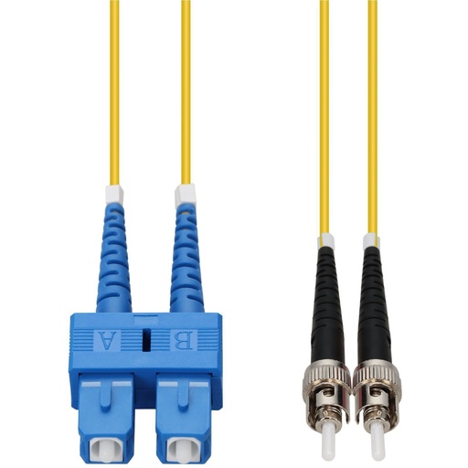 AddOn 6m SC to ST Yellow OS2 Duplex OFNP (Plenum-Rated) SMF Fiber Patch Cable