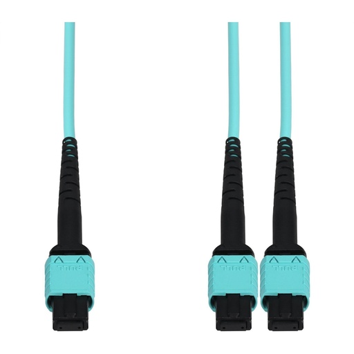 AddOn 25m MPO/UPC to 2xMPO/UPC Aqua OM4 OFNP (Plenum-Rated) 24-Strand Fiber Fanout Cable