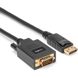 Rocstor DisplayPort/VGA Video Cable - 3 ft DisplayPort/VGA Video Cable for Video Device, TV, Projector, Notebook, Desktop Computer - First End: 1 x 20-Pin DisplayPort Digital Audio/Video - Male - Second End: 1 x 15-Pin HD-15 VGA - Male - Supports up to 1920 x 1200 - Gold Plated Connector - Black - 1