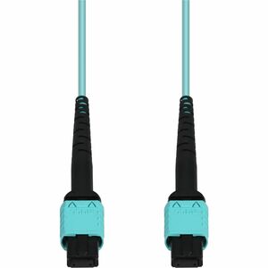 AddOn 15m MPO/UPC to MPO/UPC Aqua OM3 OFNR (Riser-Rated) 24-Strand Fiber Patch Cable