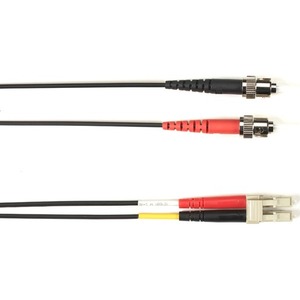 Black Box Fiber Optic Duplex Patch Network Cable - 65.60 ft Fiber Optic Network Cable for Network Device - First End: 2 x ST Network - Male - Second End: 2 x LC Network - Male - 10 Gbit/s - Patch Cable - OFNR - 50/125 &micro;m - Black - TAA Compliant