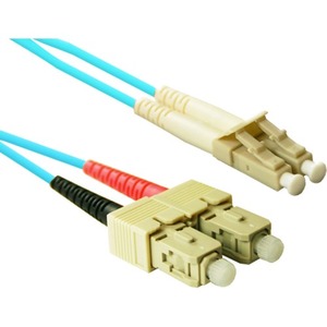 ENET Fiber Optic Duplex Network Cable - 9.84 ft Fiber Optic Network Cable for Network Device - First End: 2 x SC Network - Male - Second End: 2 x LC Network - Male - 10 Gbit/s - Pink